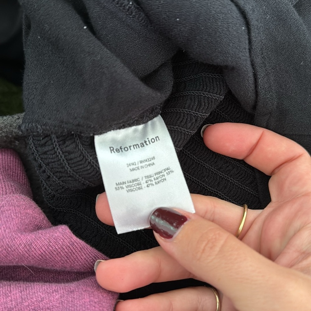 Reformation Black Puff Sleeve Blouse - Picture 4 of 4